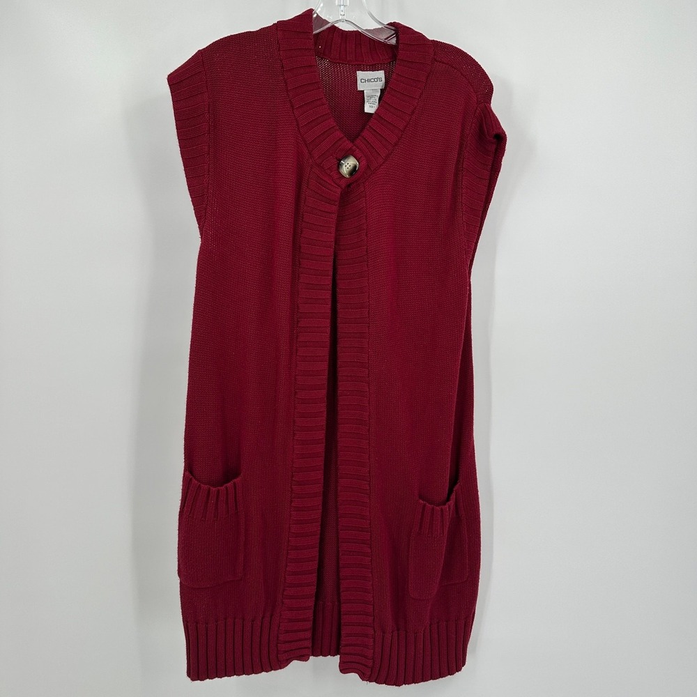 Chicos Womens Minimalist Sweater Vest Size 1 US M‎ Lagenlook Capsule Sustainable